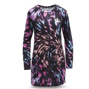 Juicy By Juicy Couture Womens Long Sleeve Crew Neck Nightshirt Tie Dyed Color